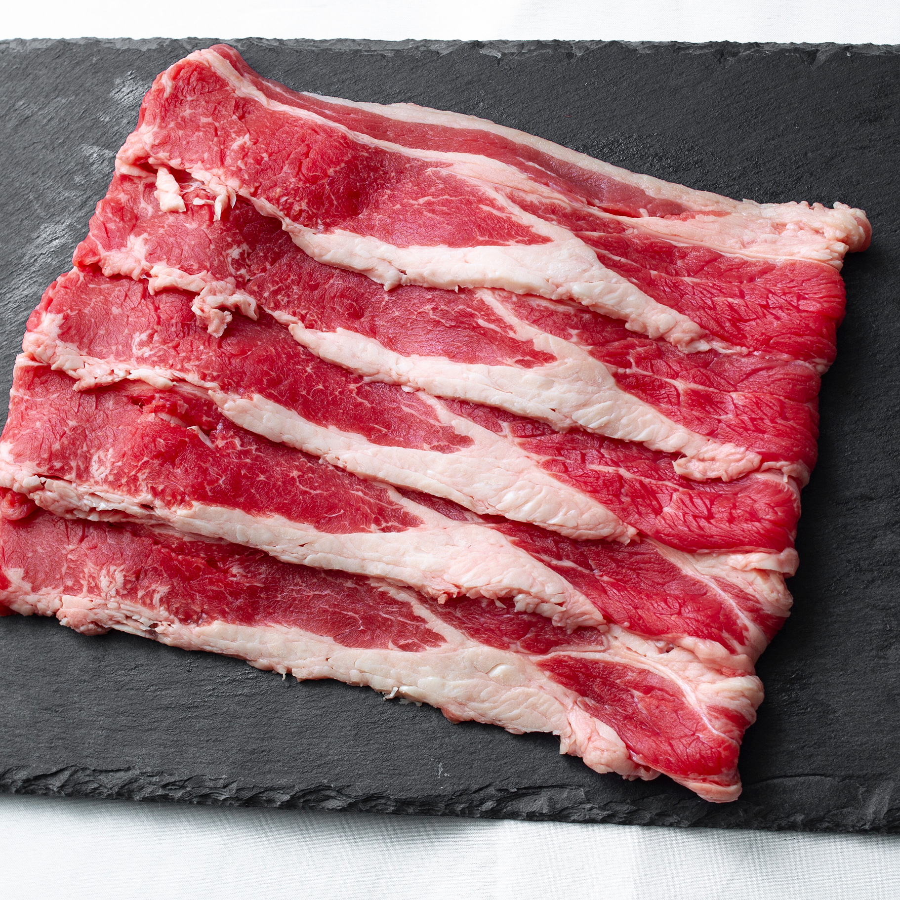 オーストラリア産 グラス牛トモバラ肉／グラスナーベルエンドブリスケット 2mmスライス  500g（１パック）【冷凍】